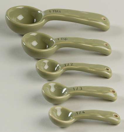 Woven Traditions Sage (5 Pc) Ceramic Measuring Spoon Set