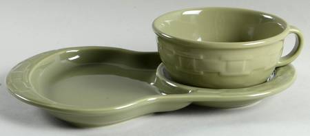 Woven Traditions Sage Snack Tray & Soup Mug Set