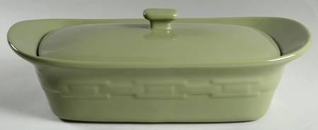 Woven Traditions Sage 2.75 Quart Rectangular Casserole with Lid