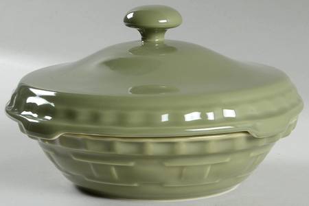 Woven Traditions Sage 7" Pie Baking Plate & Ceramic Lid