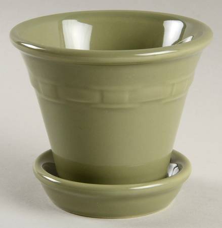 Woven Traditions Sage 3" Flower Pot & Underplate