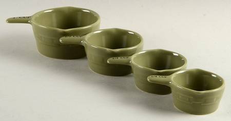 Woven Traditions Sage Measuring Cup Set (1 Cup,1/2 Cup,1/3 Cup,1/4 Cup)