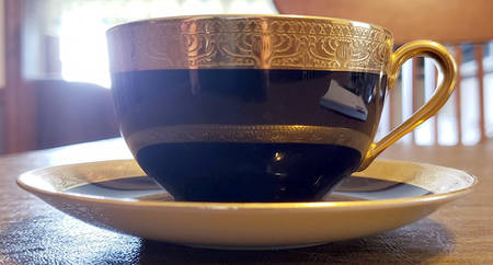 C2K Special Blue Flat Cup & Saucer Set