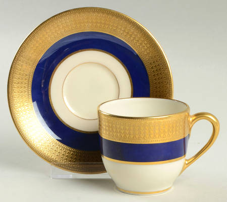 J20D Cobalt Blue Flat Demitasse Cup & Saucer Set