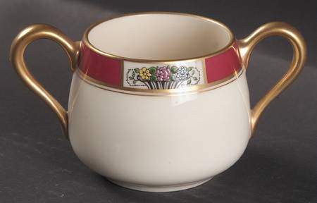 Meadowbrook Maroon Mini Open Sugar Bowl