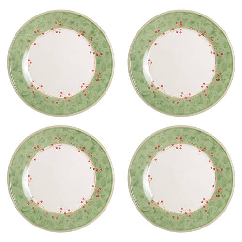Holiday Gatherings Damask Dinner Plate - Set of 4