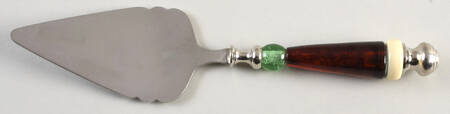 Holiday Gatherings Plaid Cake Server W/Stainless Blade