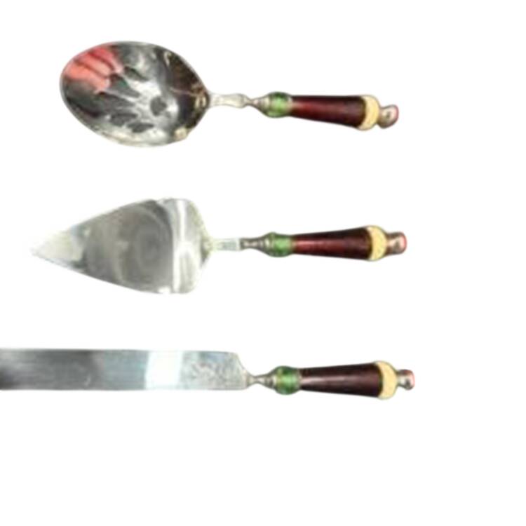 Holiday Gatherings Plaid Slotted Serving Spoon with Stainless Bowl