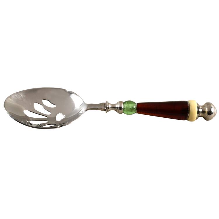 Holiday Gatherings Plaid Slotted Serving Spoon with Stainless Bowl
