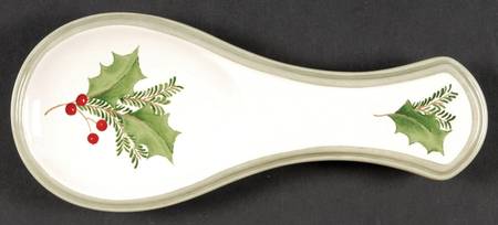 Holiday Gatherings Holiday Berry Spoon Rest/Holder (Holds 1 Spoon)