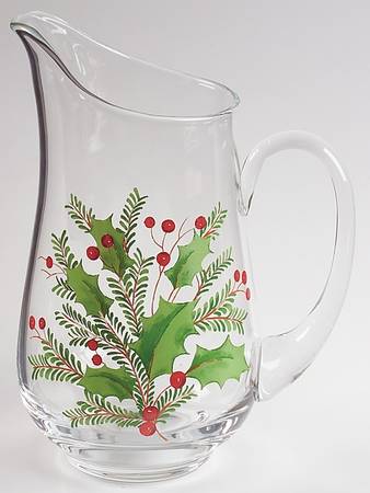 Holiday Gatherings Holiday Berry 64 Oz Glassware Pitcher