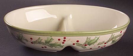 Holiday Gatherings Holiday Berry Oval Divided Server