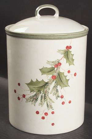 Holiday Gatherings Holiday Berry Cookie Jar & Lid
