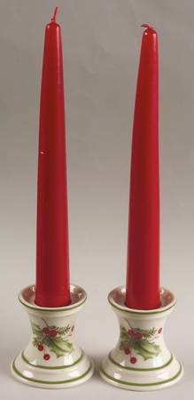 Holiday Gatherings Holiday Berry 2" Candlestick - Set of 2 with Candles