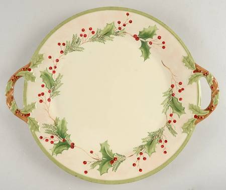 Holiday Gatherings Holiday Berry 15" Round Handled Platter