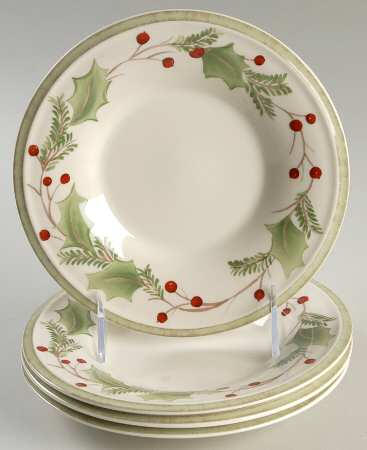 Holiday Gatherings Holiday Berry Dessert/Pie Plate - Set of 4