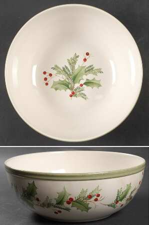 Holiday Gatherings Holiday Berry 10" Large Salad Serving Bowl