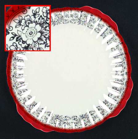 Mandarin Maroon (1KS518) Cake Plate