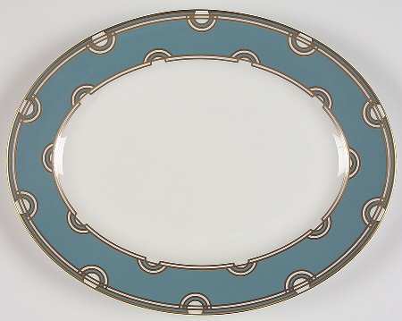 Corona Grove Aqua 13" Oval Serving Platter