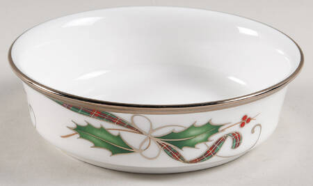 Holiday Nouveau Platinum (White) Fruit/Dessert (Sauce) Bowl
