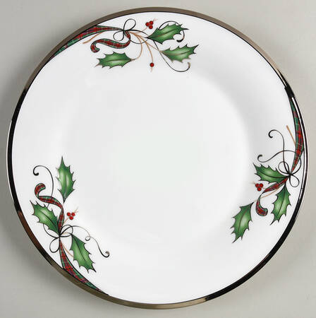 Holiday Nouveau Platinum (White) Dinner Plate