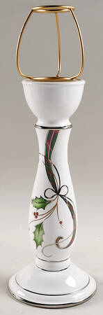 Holiday Nouveau Platinum (White) Candlestick Lamp No Shade
