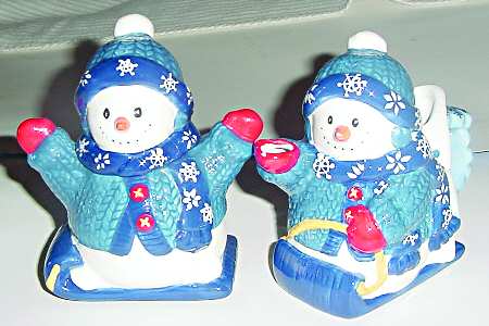 Blue Snowman Figural Creamer