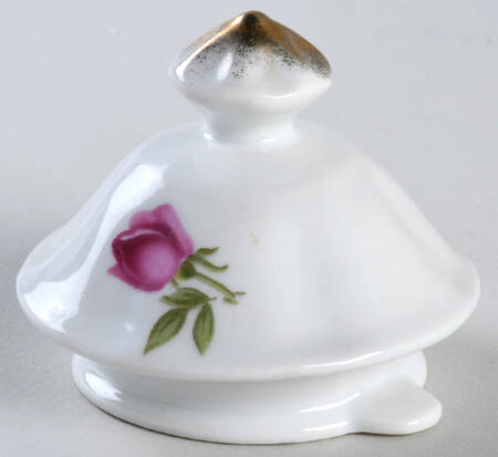 Crimson Rose-Scalloped Lid for Teapot