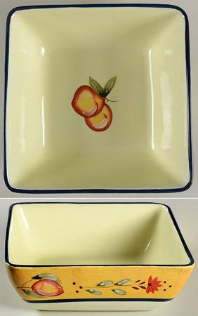 Tuscan Garden 9" Square Vegetable Bowl