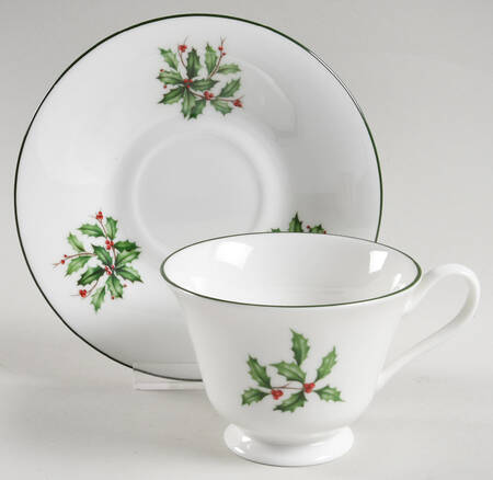 L101 (White) Footed Cup & Saucer Set