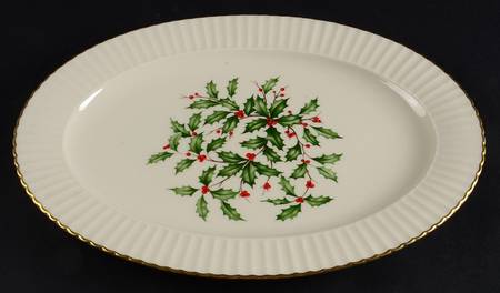 Hollyberry (No Enamel) 13" Oval Serving Platter