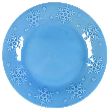 Blue Snowflake Salad Plate