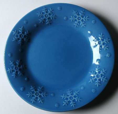Blue Snowflake Salad Plate