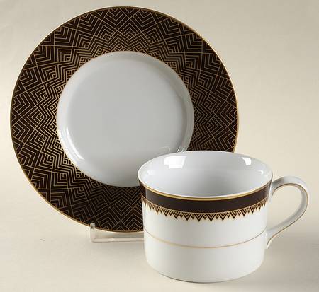 Hastings Chocolate Flat Cup & Saucer Set
