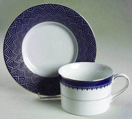 Hastings Cobalt Flat Cup & Saucer Set