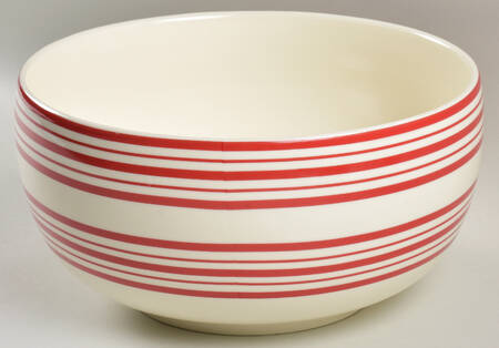Cafe Stripe Red 11" Large Salad Serving Bowl