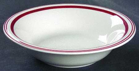 Cafe Stripe Red Coupe Soup Bowl