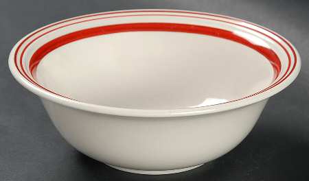 Cafe Stripe Red Coupe Cereal Bowl