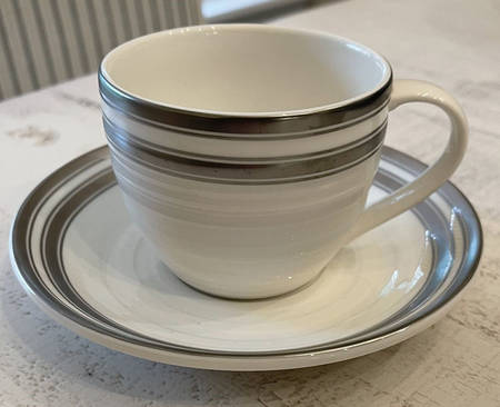 Morgan Platinum Flat Cup & Saucer Set