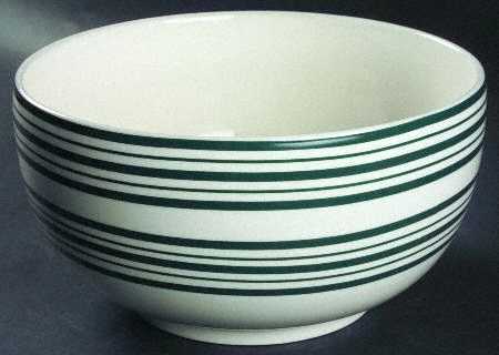 Cafe Stripe Green 11" Large Salad Serving Bowl