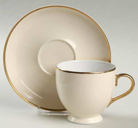 Hampton's Tea Ivory Footed Cup & Saucer Set