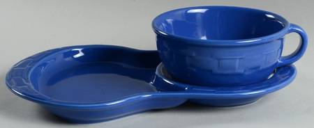 Woven Traditions Cornflower Snack Tray & Soup Mug Set
