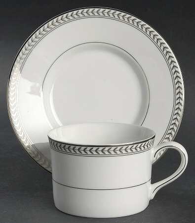 Claremont Platinum Flat Cup & Saucer Set