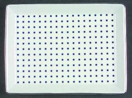 Petite Dot White 8" Rectangular Serivng Platter
