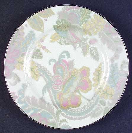 Satin Paisley Platinum Accent Salad Plate