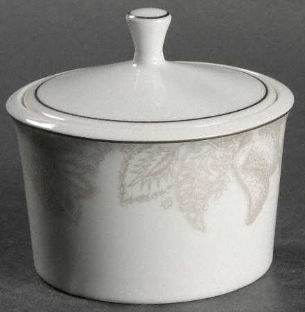 Satin Paisley Platinum Sugar Bowl & Lid