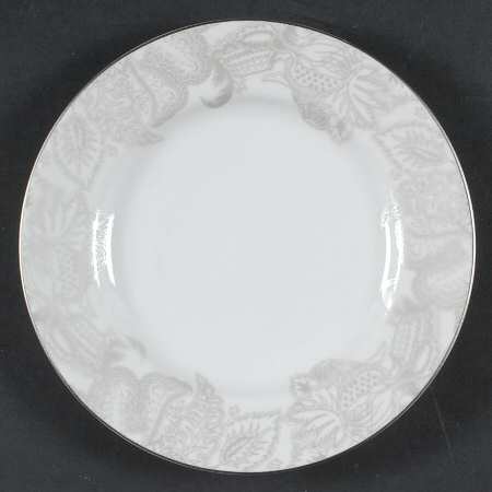 Satin Paisley Platinum Salad Plate