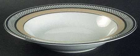 Silk Ribbon Ivory Rim Soup Bowl