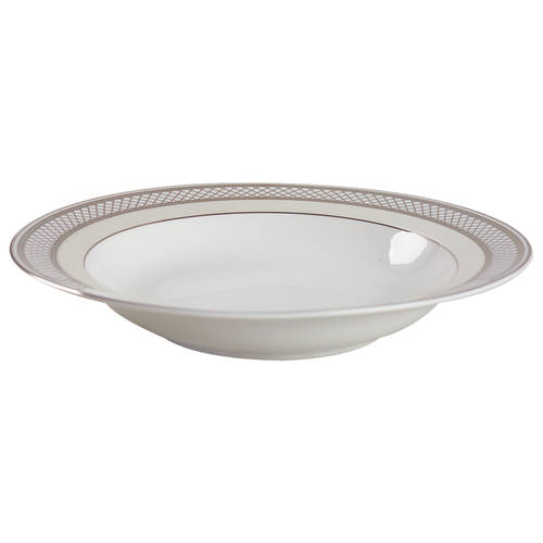 Silk Ribbon Pearl Rim Soup Bowl