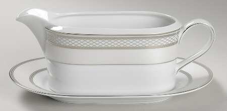 Silk Ribbon Pearl Gravy Boat & Underplate by Ralph Lauren China